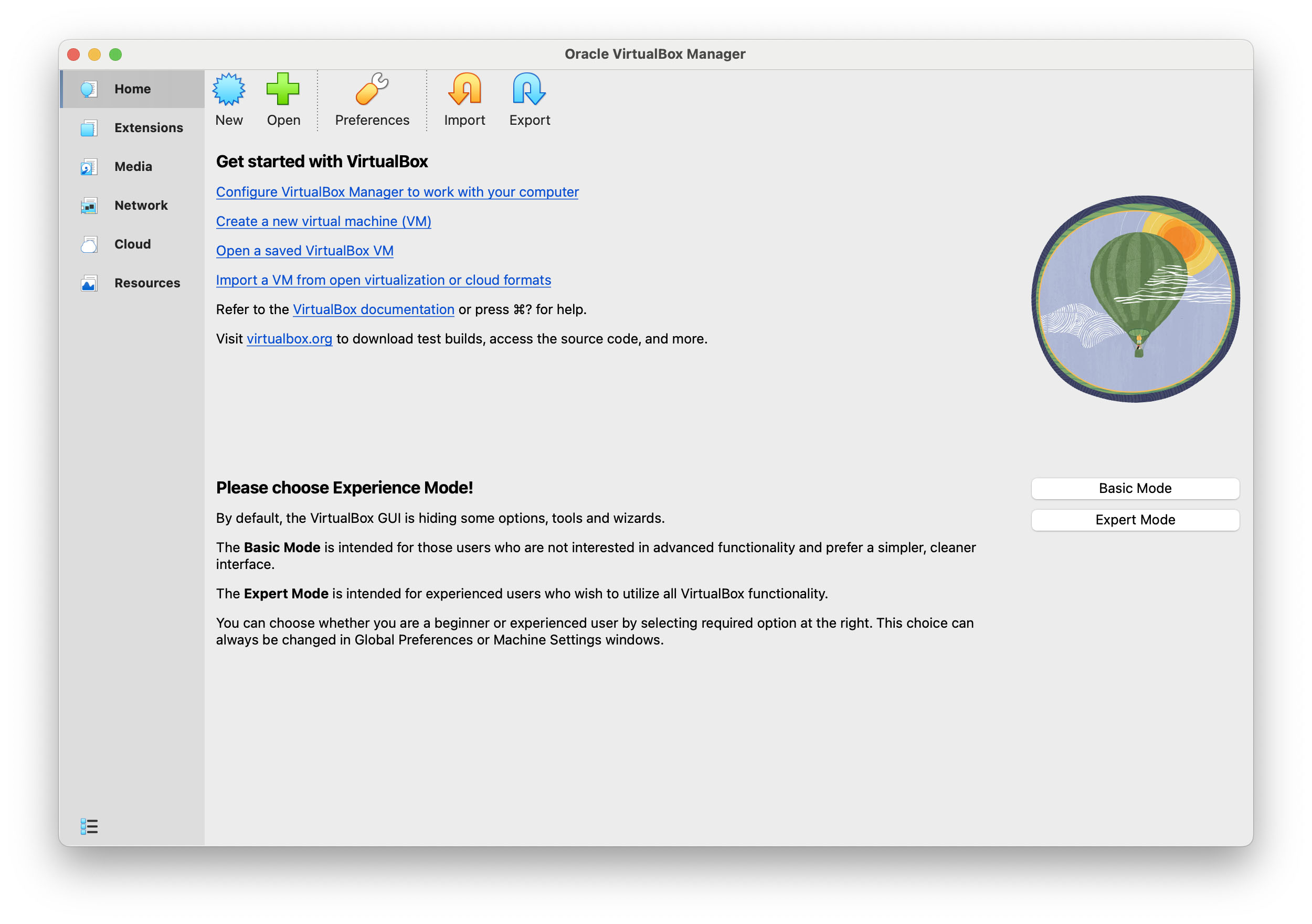 VirtualBox Setup Wizard